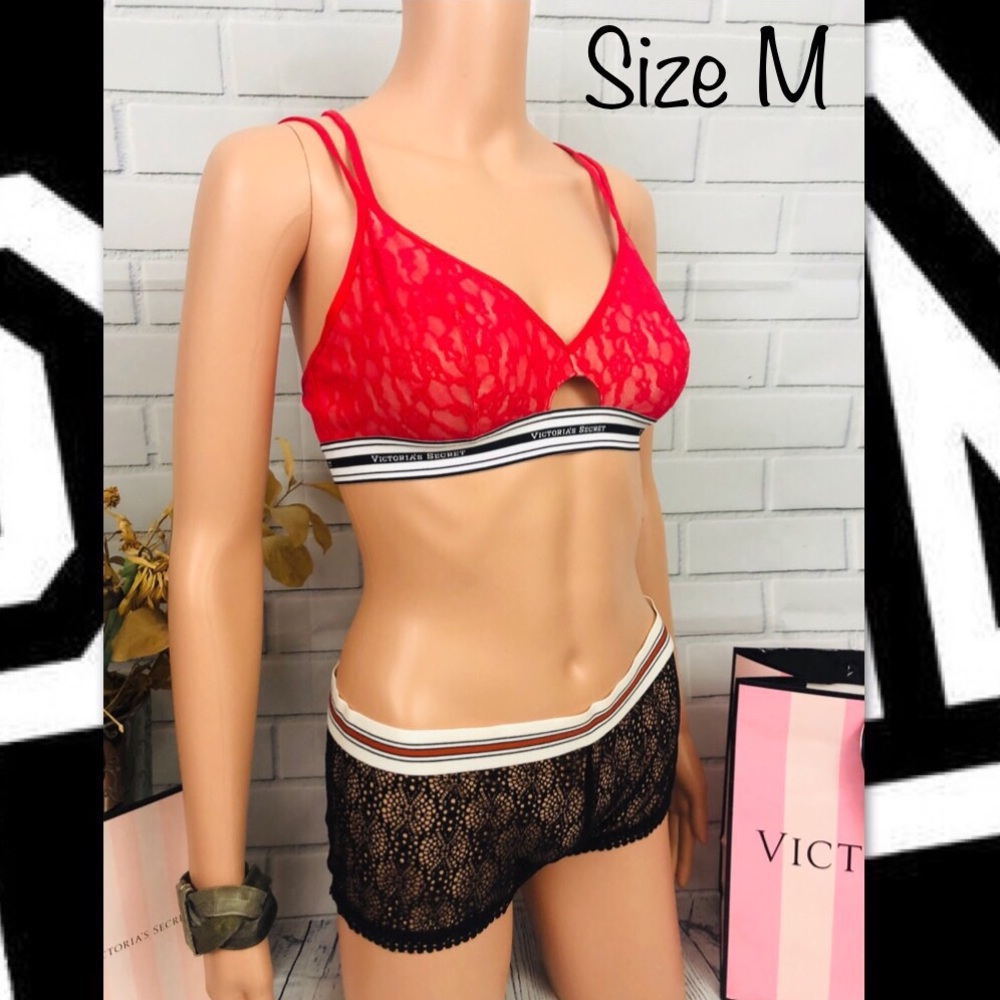 Victoria Secret Pink Mini Shorts & Bralette Size M